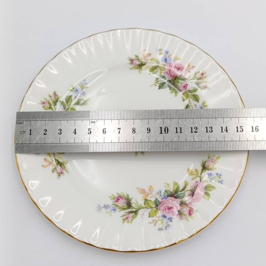 Vintage Royal Albert Moss Rose porcelain trio