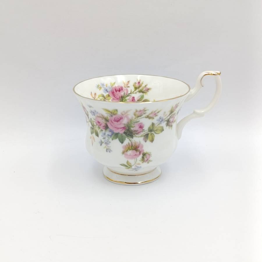 Vintage Royal Albert Moss Rose porcelain trio