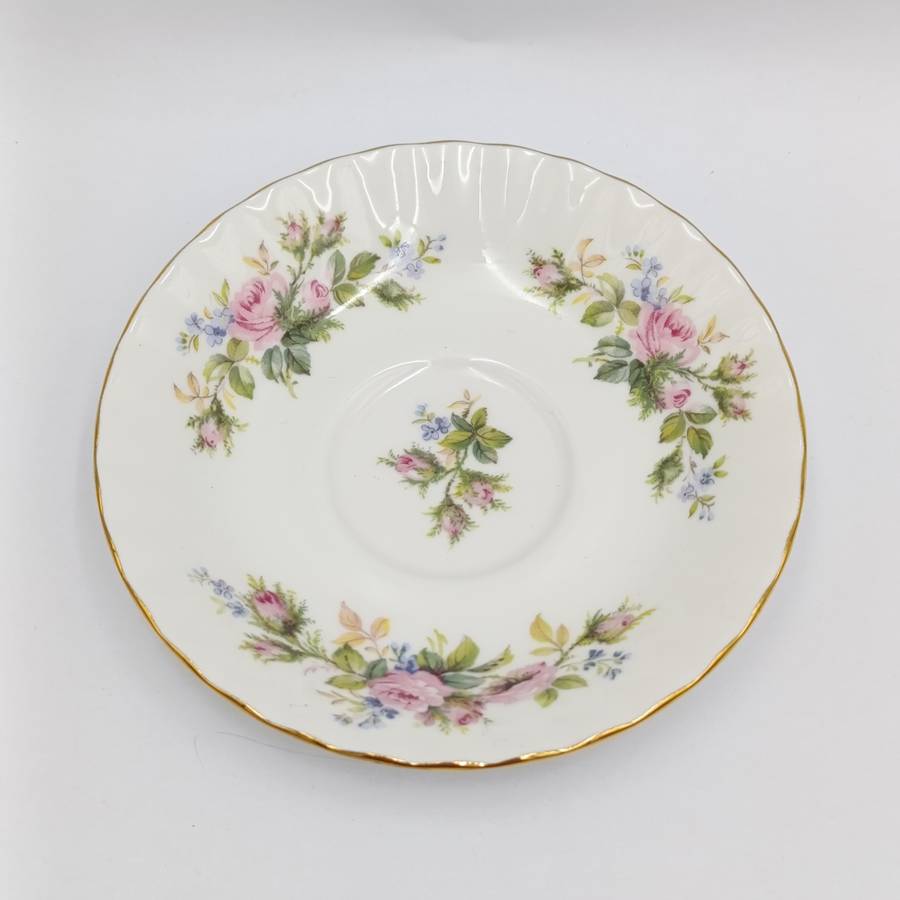 Vintage Royal Albert Moss Rose porcelain trio