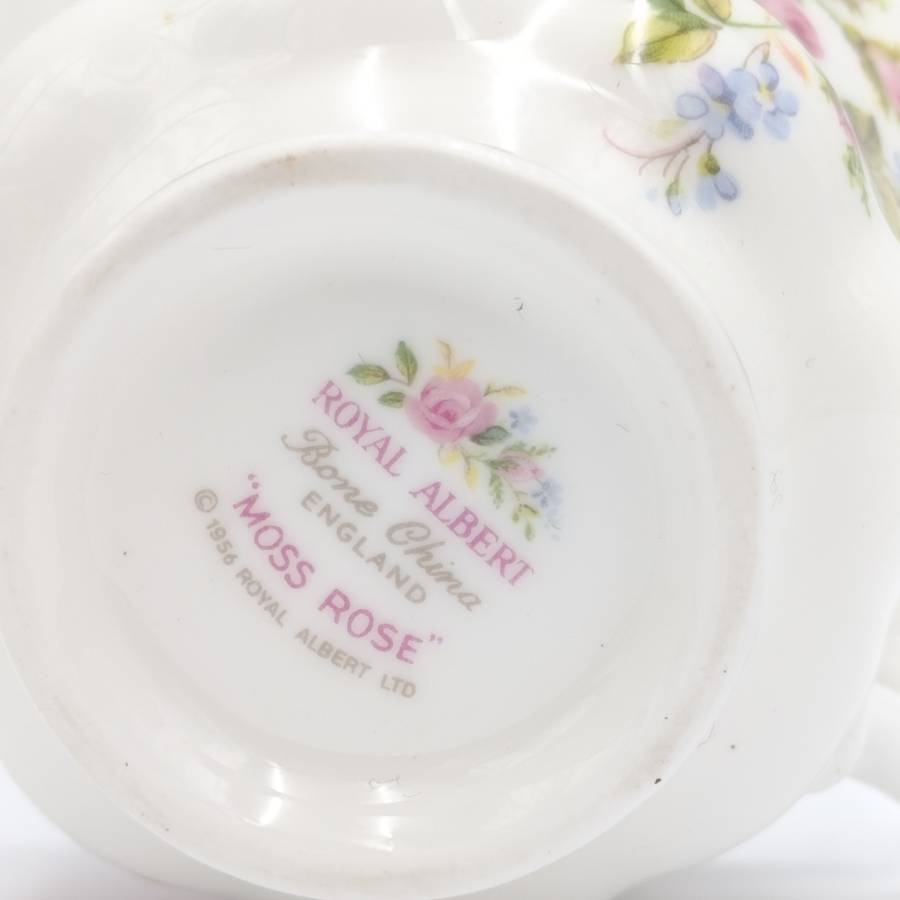 Vintage Royal Albert Moss Rose porcelain trio