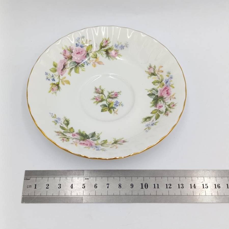 Vintage Royal Albert Moss Rose porcelain trio