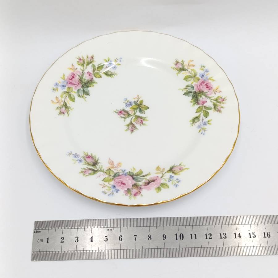 Vintage Royal Albert Moss Rose porcelain trio