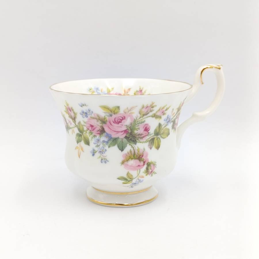 Vintage Royal Albert Moss Rose porcelain trio