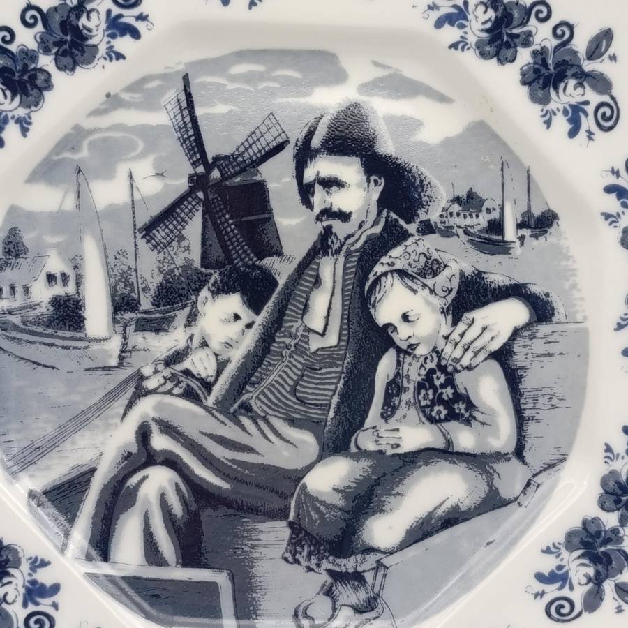 Vintage Delft The Fisherman porcelain plate