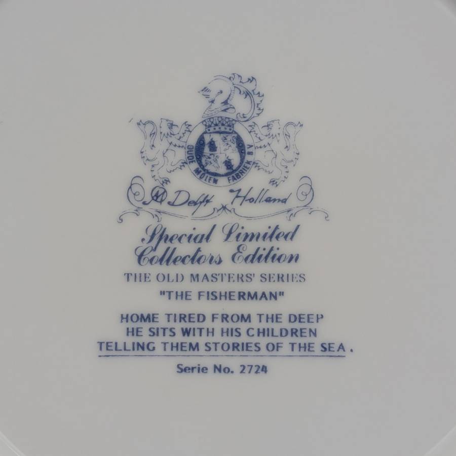 Vintage Delft The Fisherman porcelain plate
