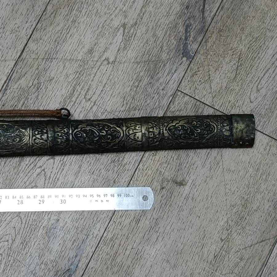 Antique Burmese sword with sheath