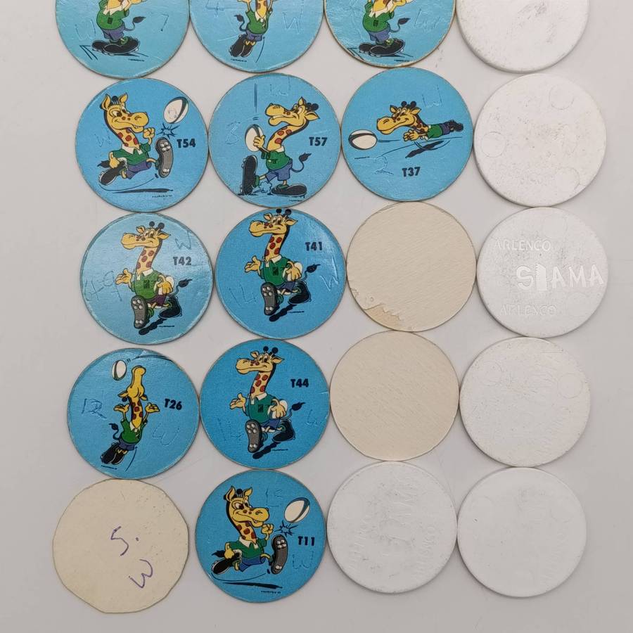 Lot of 29 Arlenco Slama's of 1995 Rugby world cup - including plastic disc slama's