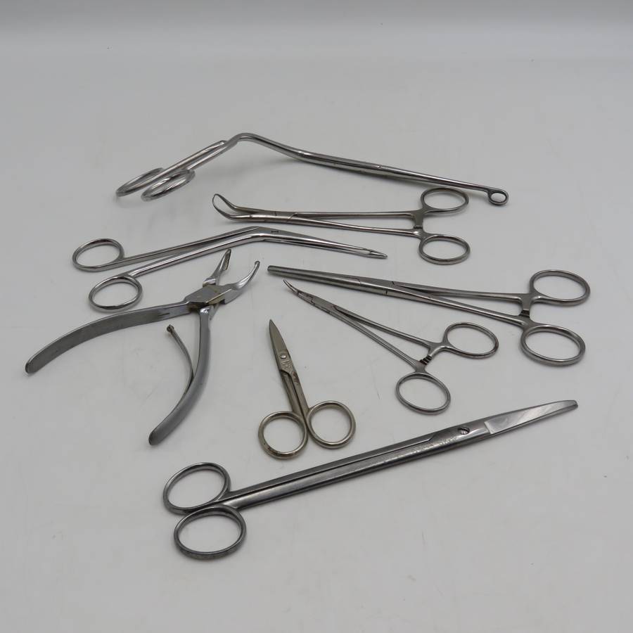 Lot of 10 Dentist and Doctors Tools - Stainless steel