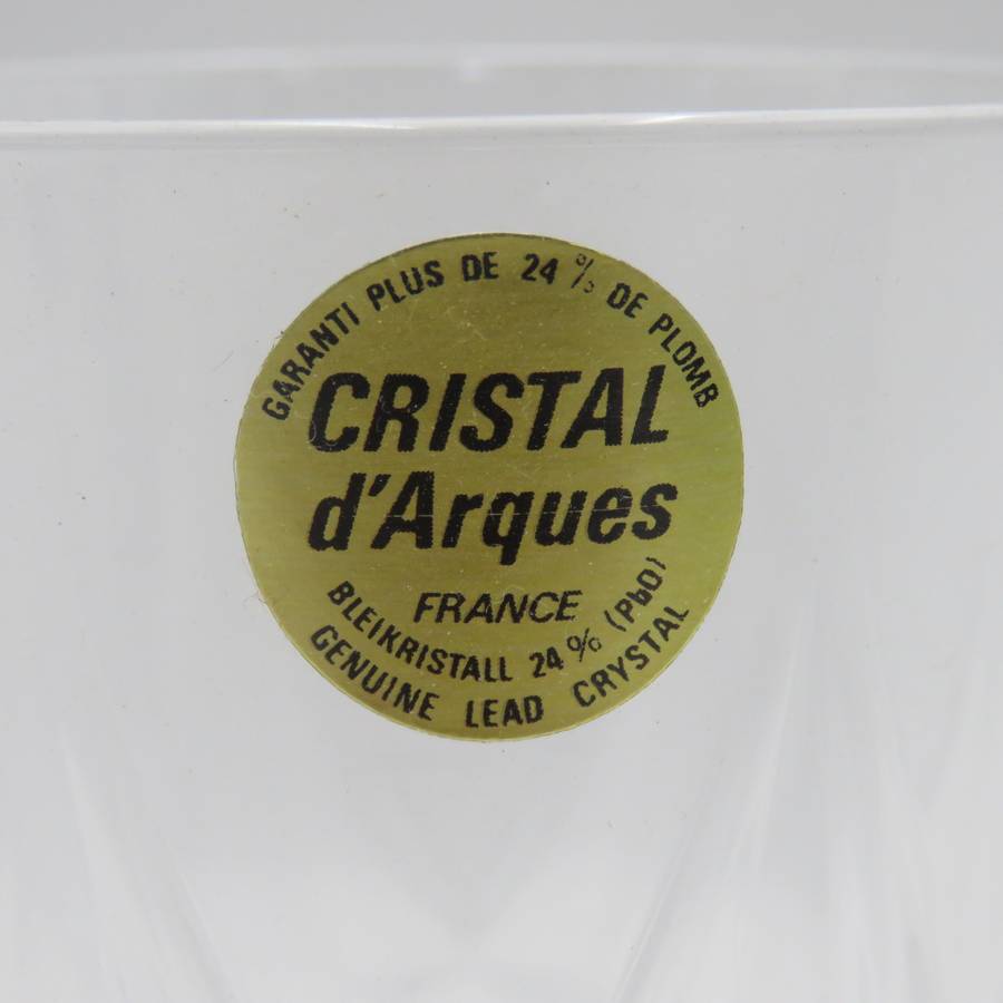Set of 6 vintage Lilas crystal glasses in box