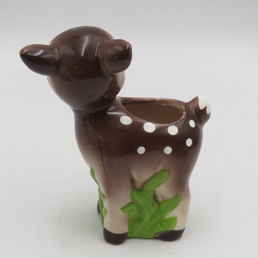 Vintage Bambi deer porcelain flower holder