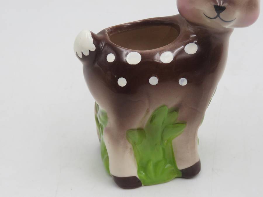 Vintage Bambi deer porcelain flower holder