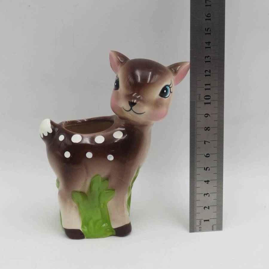 Vintage Bambi deer porcelain flower holder