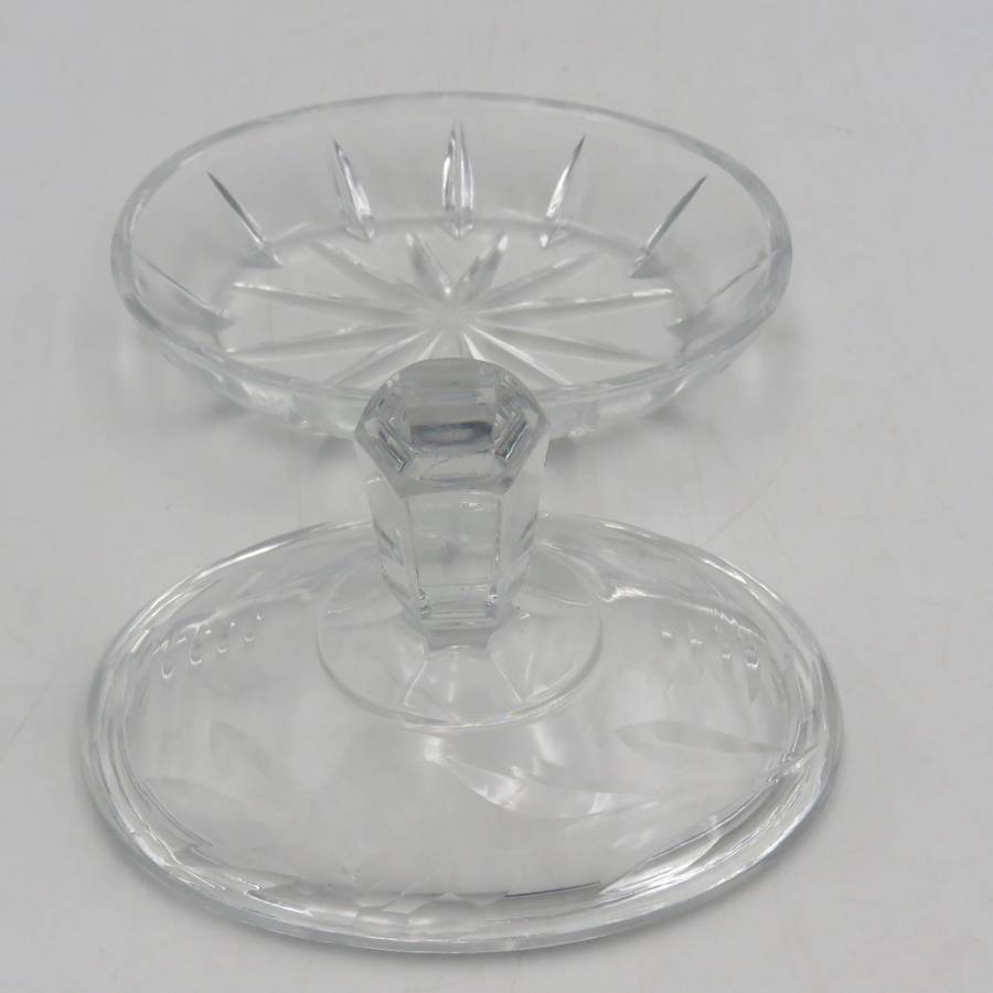 Vintage cutglass crystal dressing table trinket box