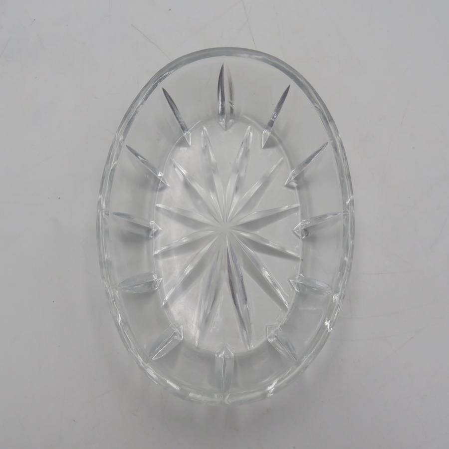 Vintage cutglass crystal dressing table trinket box
