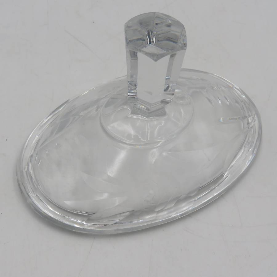 Vintage cutglass crystal dressing table trinket box