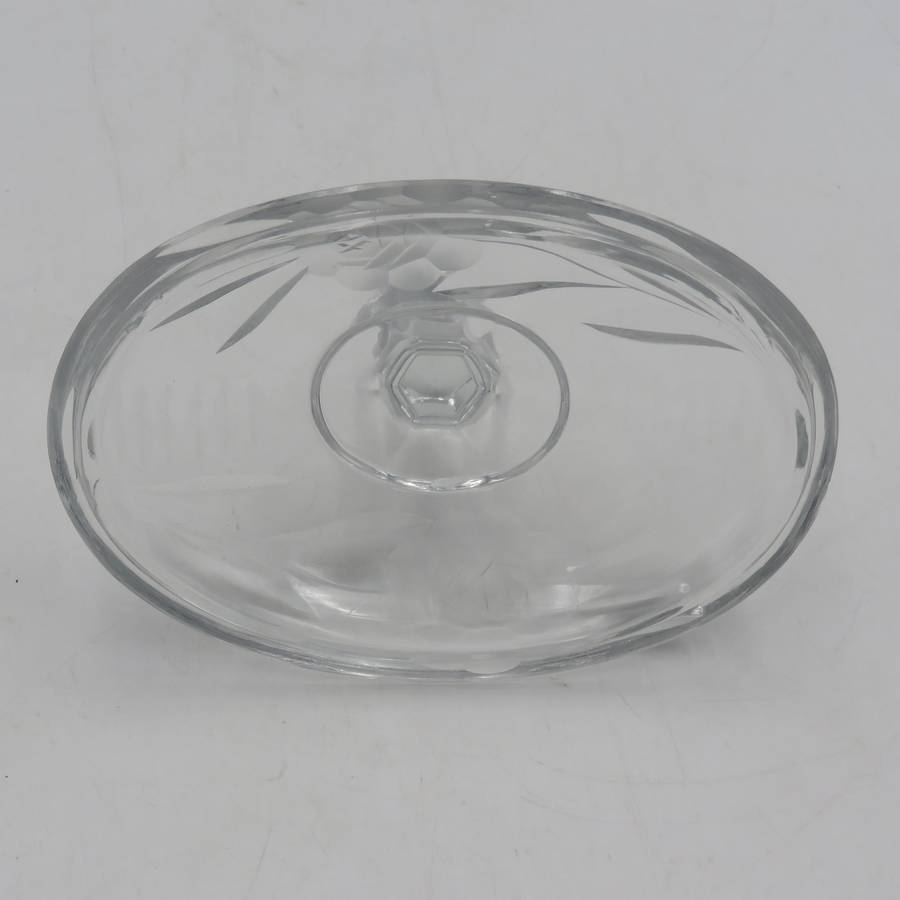 Vintage cutglass crystal dressing table trinket box