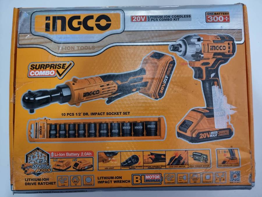 Ingco 2 in 1 Cordless Combo Set 20V
