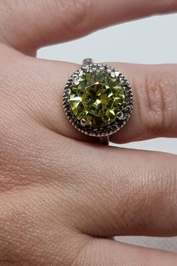 NATURAL "CITRINE" Cocktail Ring, Set in 925 "STERLING SILVER" (Genuine Silver.)