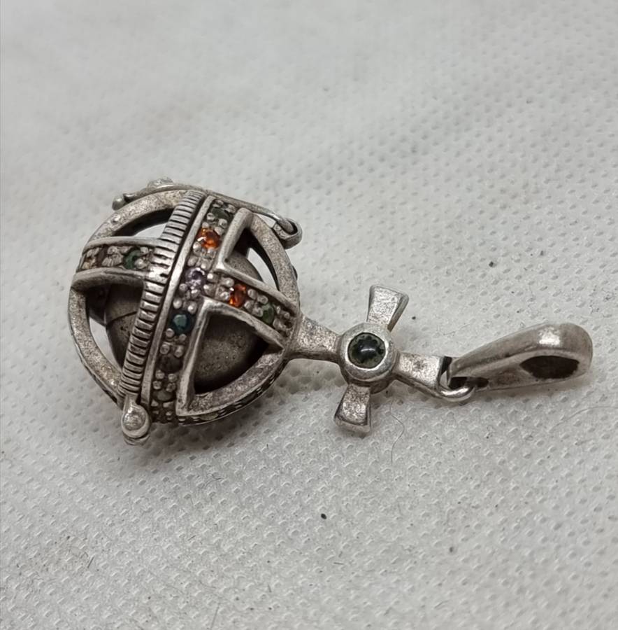 "ANTIOGE" Gemstone Pendant Set in 925 Sterling Silver.( Genuine Silver.)