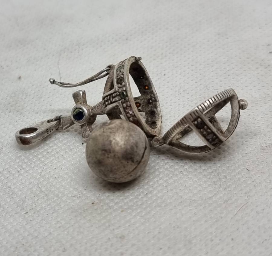 "ANTIOGE" Gemstone Pendant Set in 925 Sterling Silver.( Genuine Silver.)