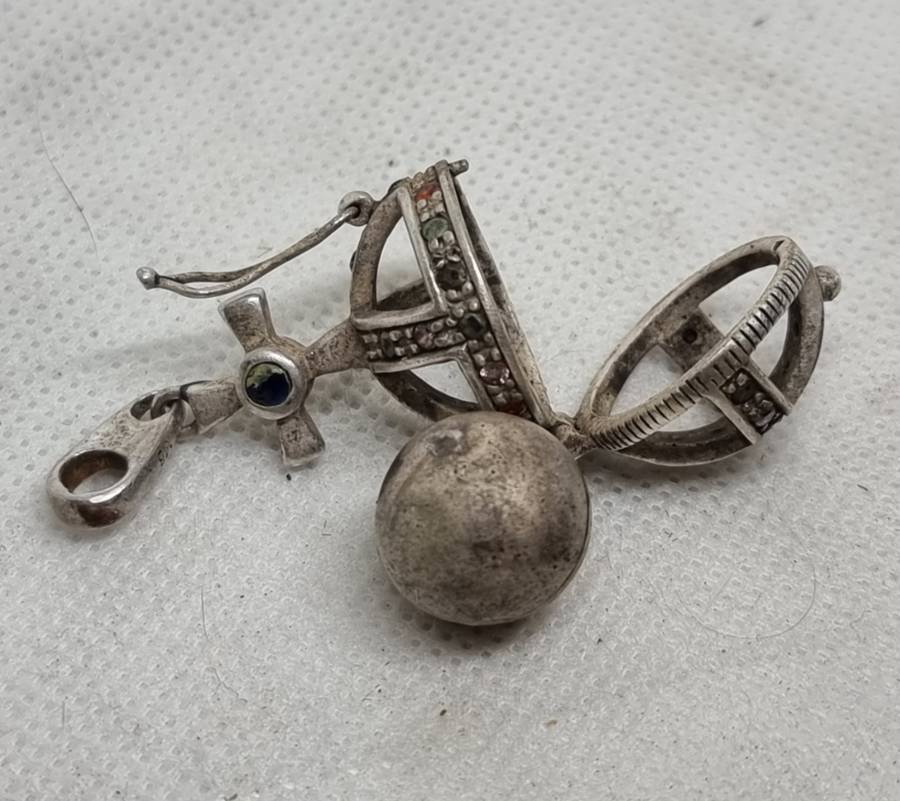 "ANTIOGE" Gemstone Pendant Set in 925 Sterling Silver.( Genuine Silver.)