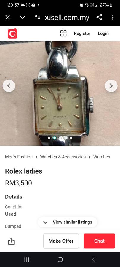 GENUINE "ROLEX" Precision Ladies Watch Stainless Steel.