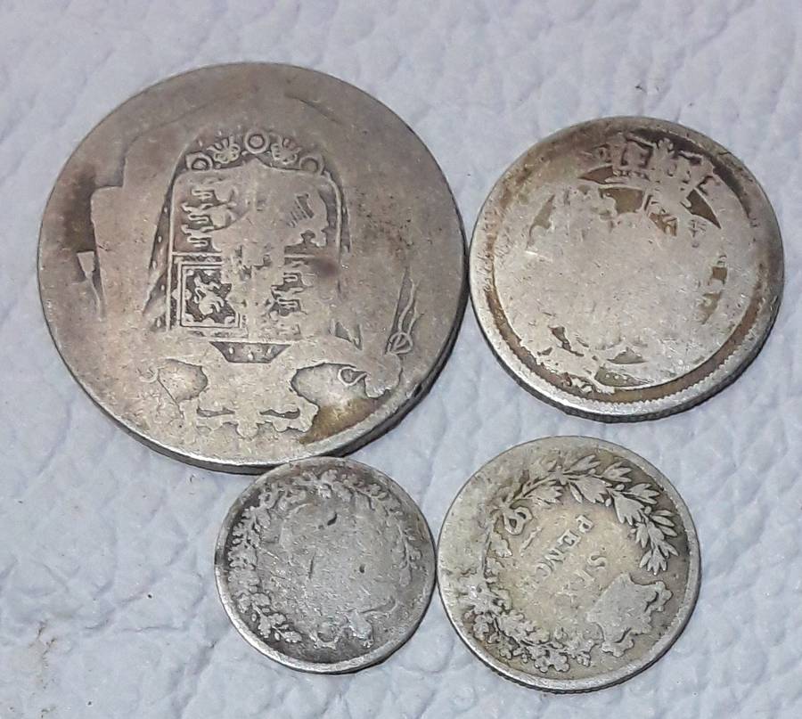 1800's Silver Great Britain coin lot 21.1gr