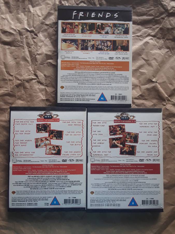 Friends series 1+2+3 dvd lot (3)