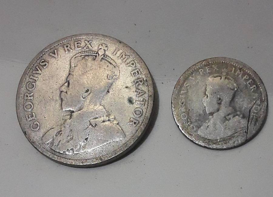 3 X Old S.A. Silver coins