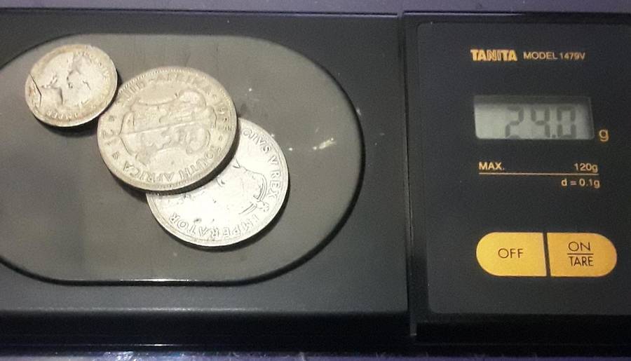 3 X Old S.A. Silver coins