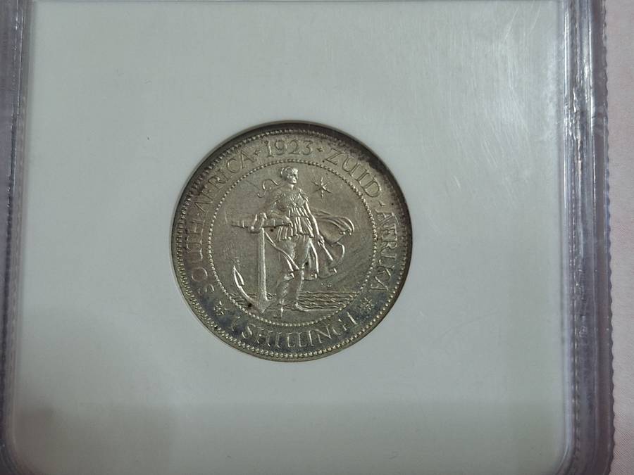 1923 UNION SOUTH AFRICAN 1 SHILLING PF55