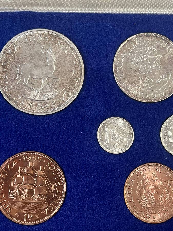 1955 short Proof set *** mintage of 2850 *** superb 1S and 1/4 Penny *** high grades