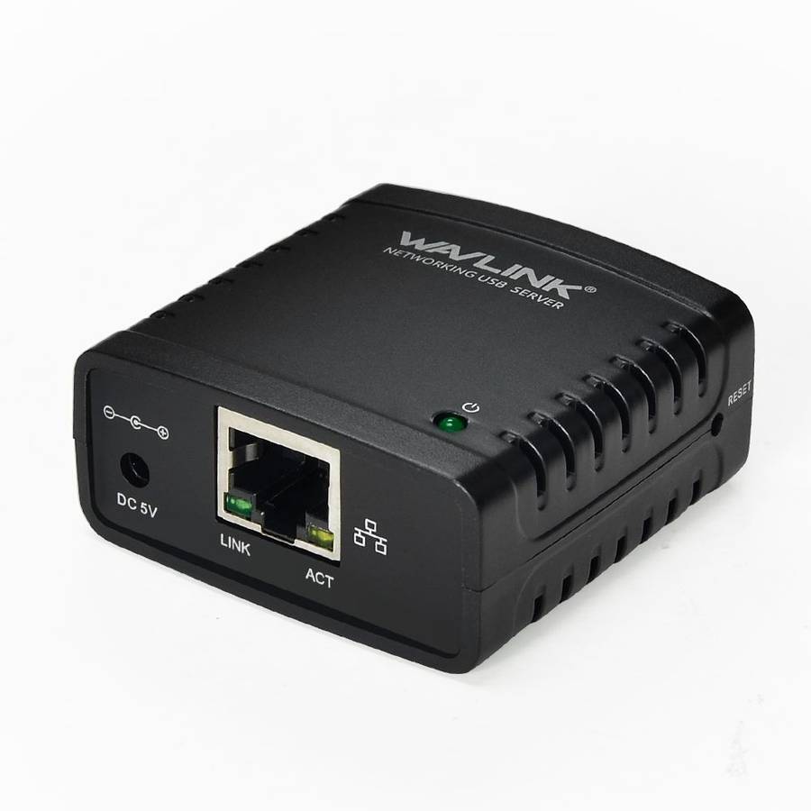 WAVLINK NU72P11 100Mbps Network Print Server USB 2.0 Network Printer Power Adapter(EU Plug)