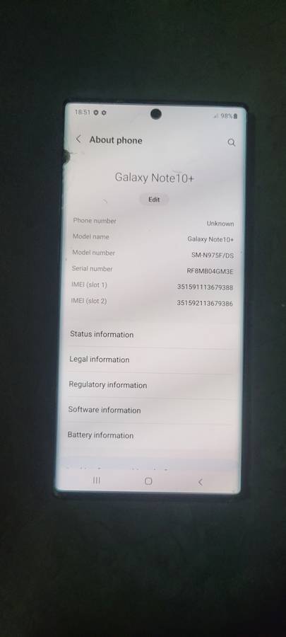 Samsung Note 10+ 256GB