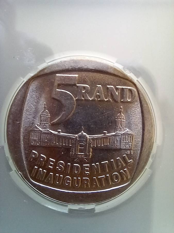 RARE GRADE 1994 Inauguration R5. Graded AU55 By SANGS
