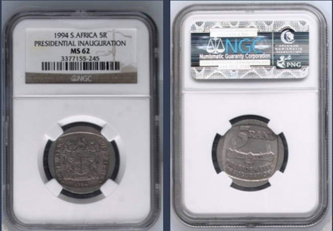 NGC Graded MS62 1994 Inauguration R5.