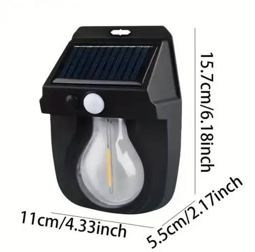 Solar Induction Wall Lamp Tungsten Wire Wall Lamp Three Function Villa Garden Waterproof Light