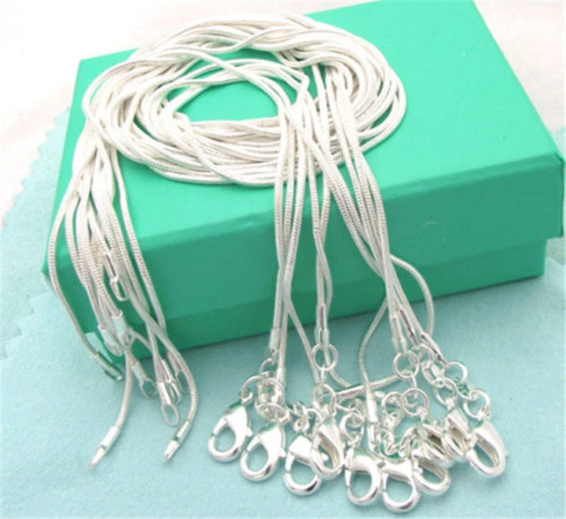 Silver plated  snake chain 1mm