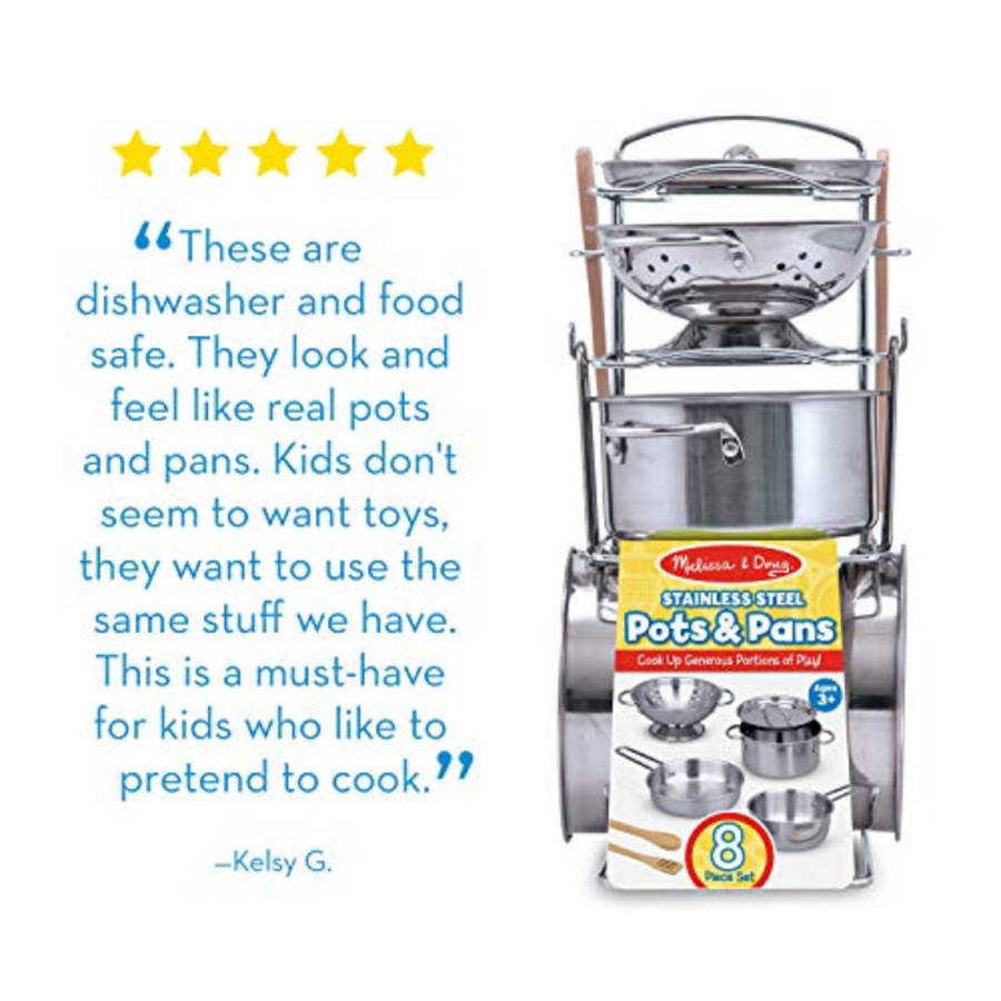Melissa & Doug play kitchen pots