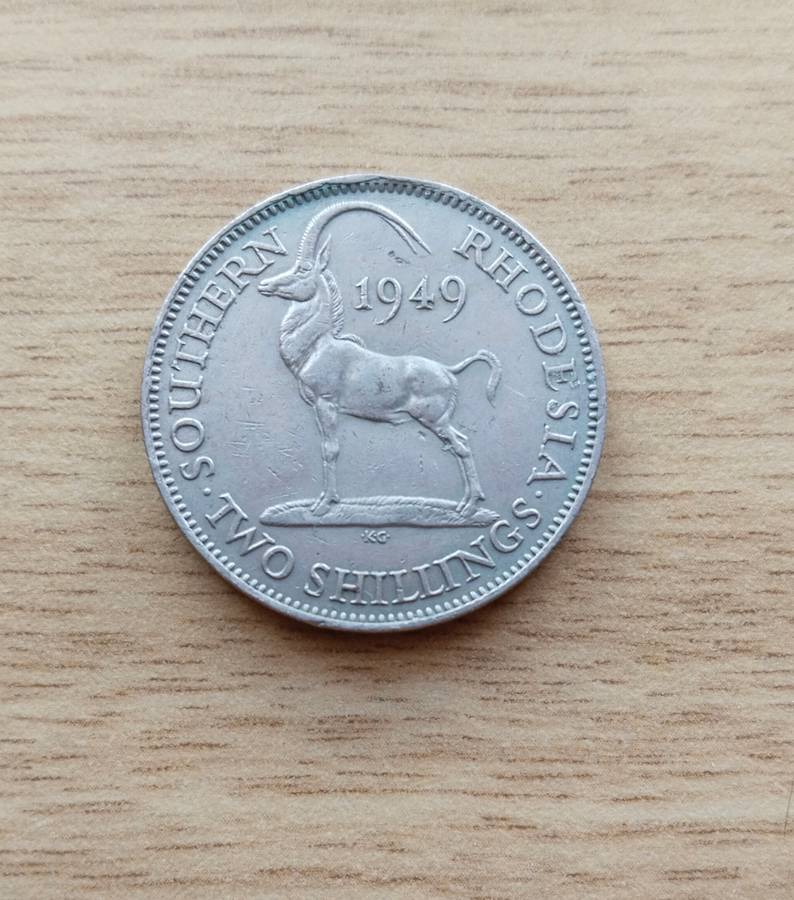 Southern Rhodesia 1949 Two Shillings.