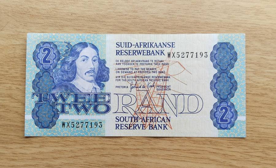 Replacement de Kock old South Africa R2 Bank Note. Good condition. (193)