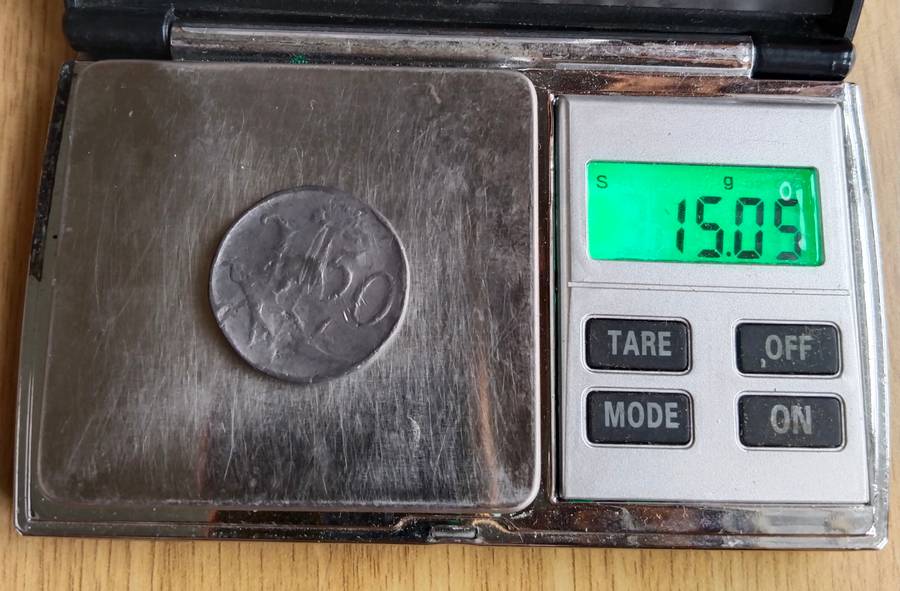 Error South Africa 1968 lead 50 cent. Normal weight is 9.50 grams.