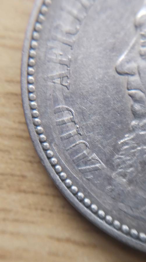 Error ZAR Paul Kruger 1897 Half Crown. Parts of ZUID Missing. Nice coin!!