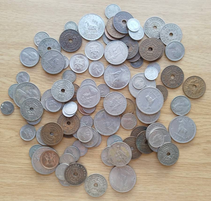 Rhodesia large collection of old coins. Some good.