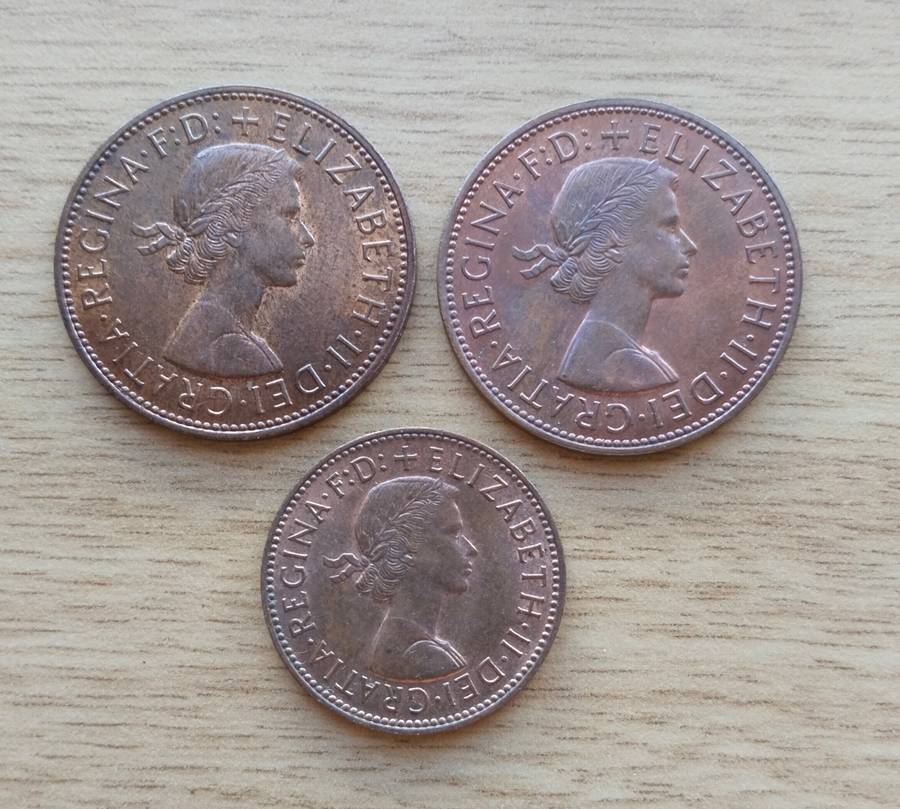Great Britain collection of 3 old good condition coins.