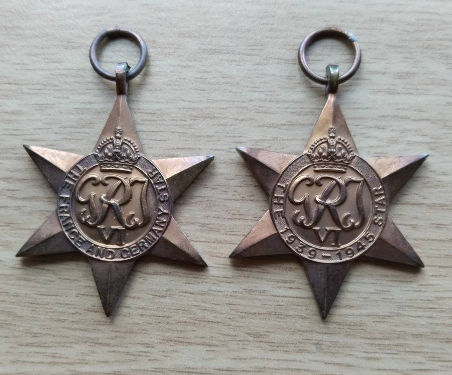WW11 Group Star medals. France and Germany star / 1939-1945 star.