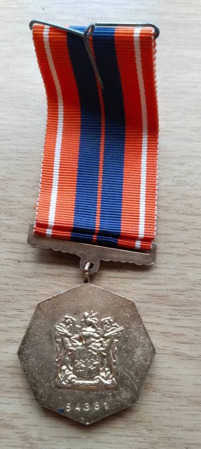 SANDF Medal Awarded to 54381