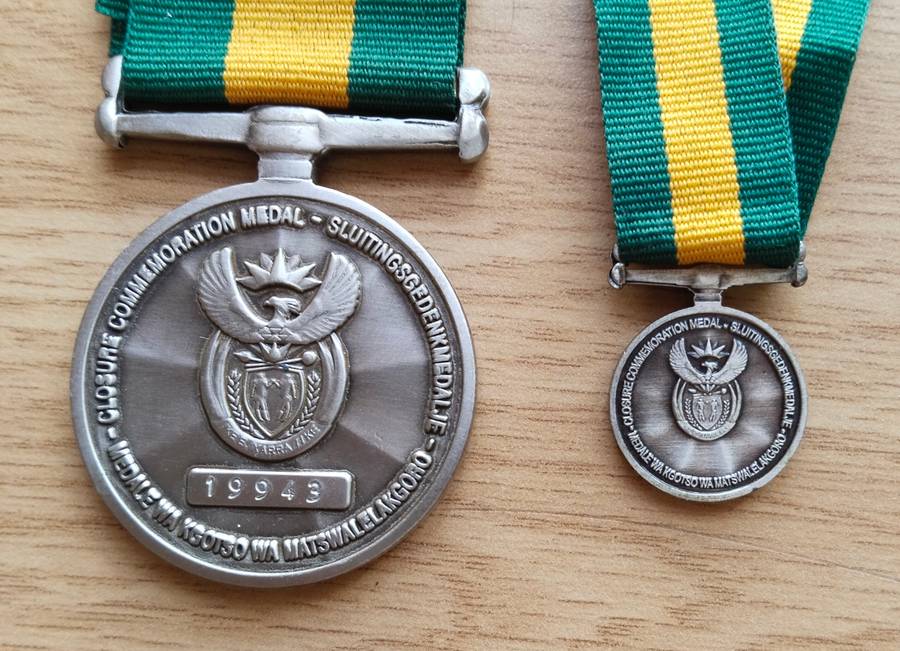 SANDF Commandos Group Medals awarded to 19943