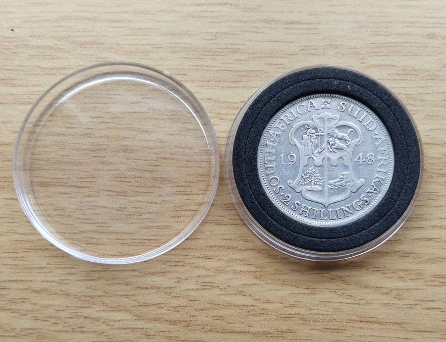 South Africa 1948 Silver Two shillings. Rare date.