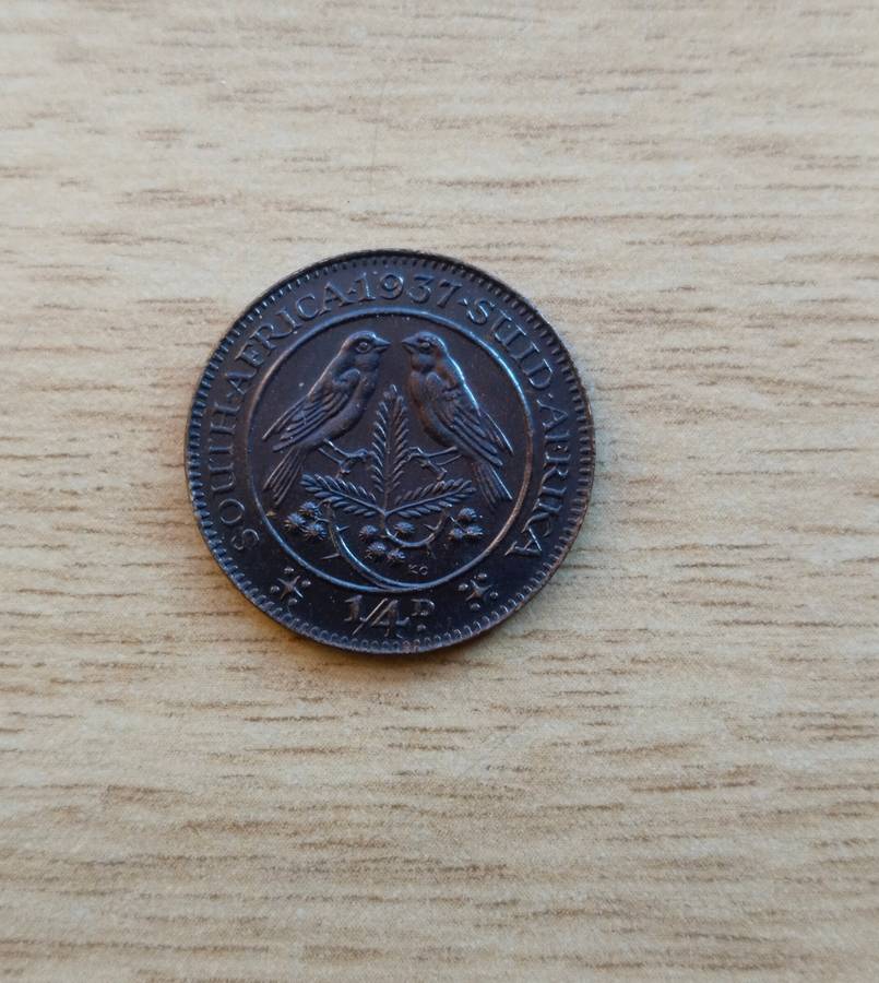 South Africa 1937 Quarter Penny. Difficult date to find.
